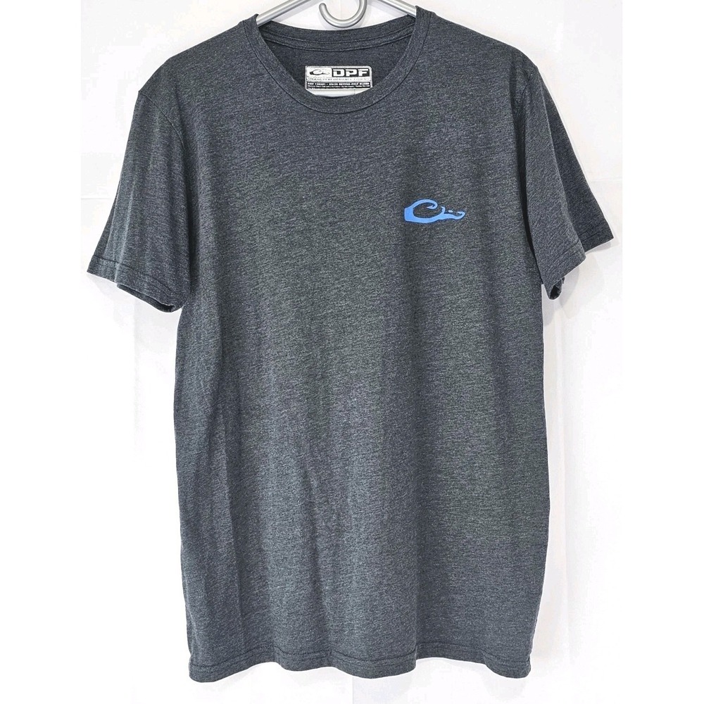 Drake Front And Back Logo Swordfish US Flag TShirt Mens Large Gray Cotton Poly - Picture 2 of 5